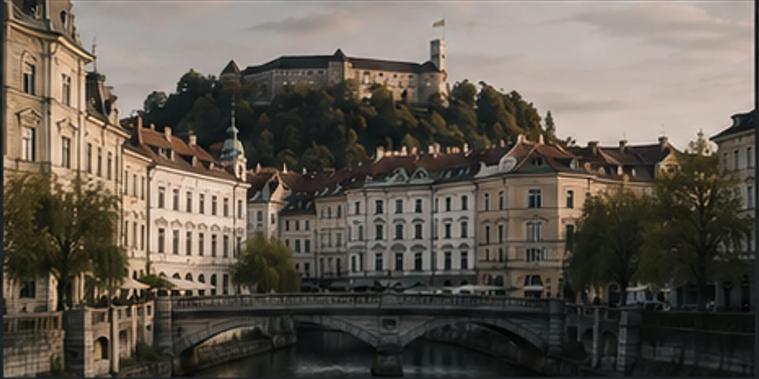 Ljubljana city centre and castle